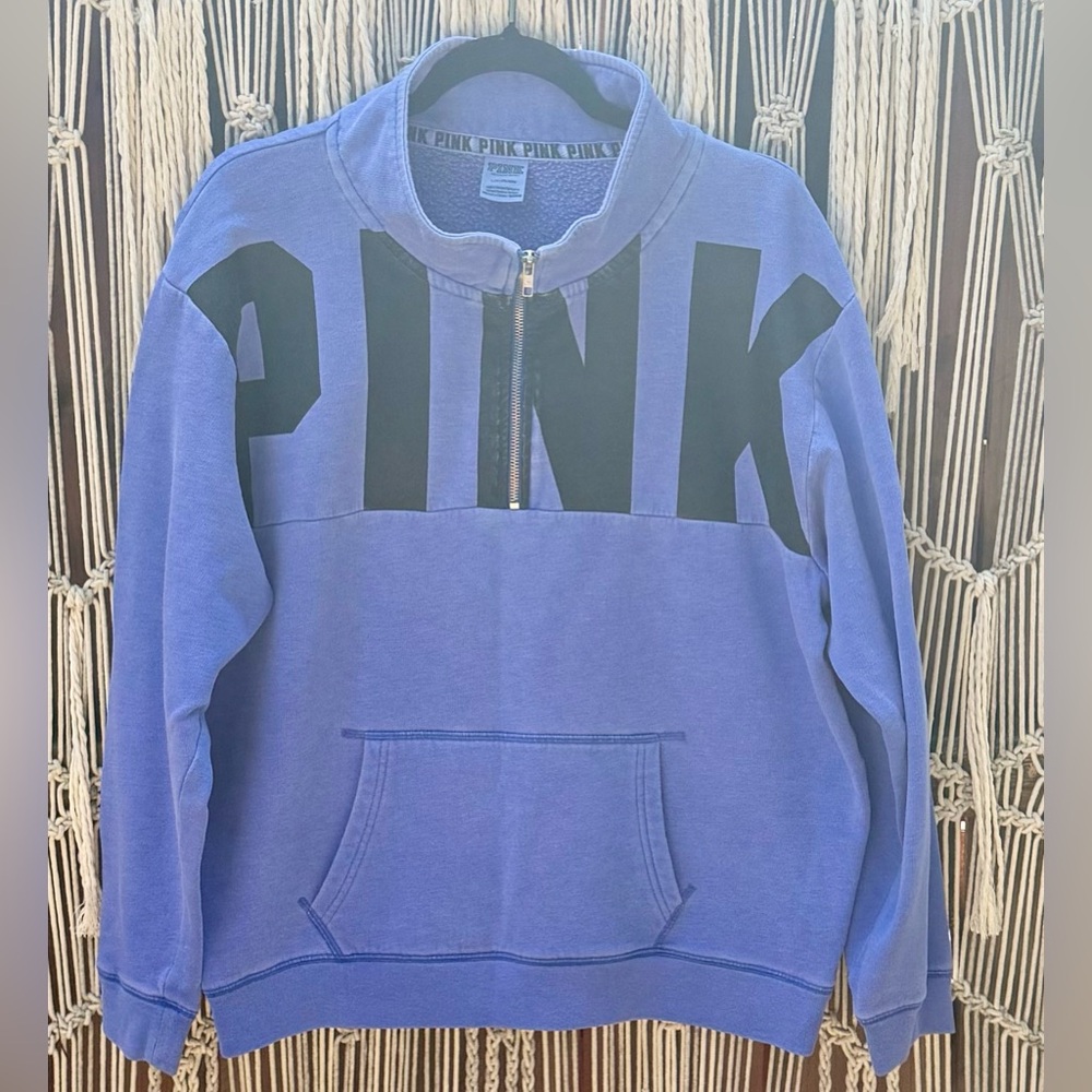 Vintage Victoria's Secret purple Zip-Up pullover with Black Accents. Size L